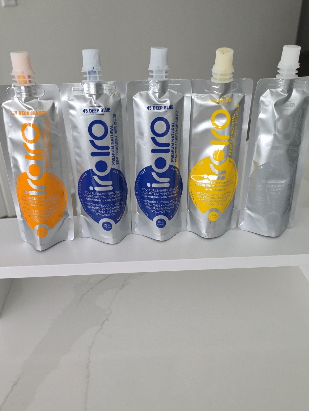 Iroiro Color Pouches - Blue & Yellow,Orange and Silver